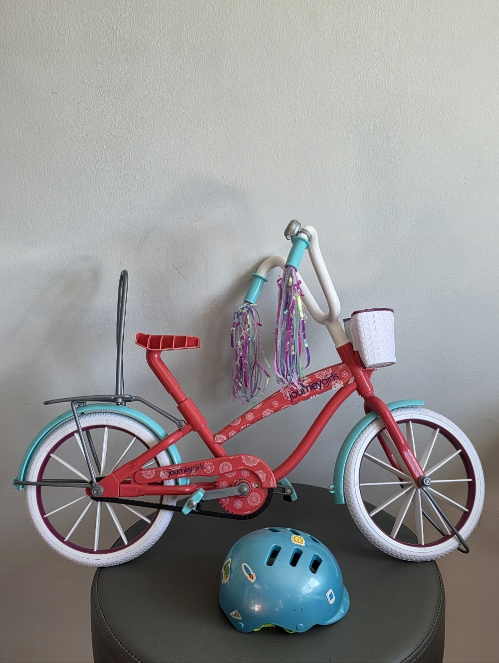 Journey Girls Bike Beach Cruiser Style Doll Bike & Helmet for 18-inch dolls